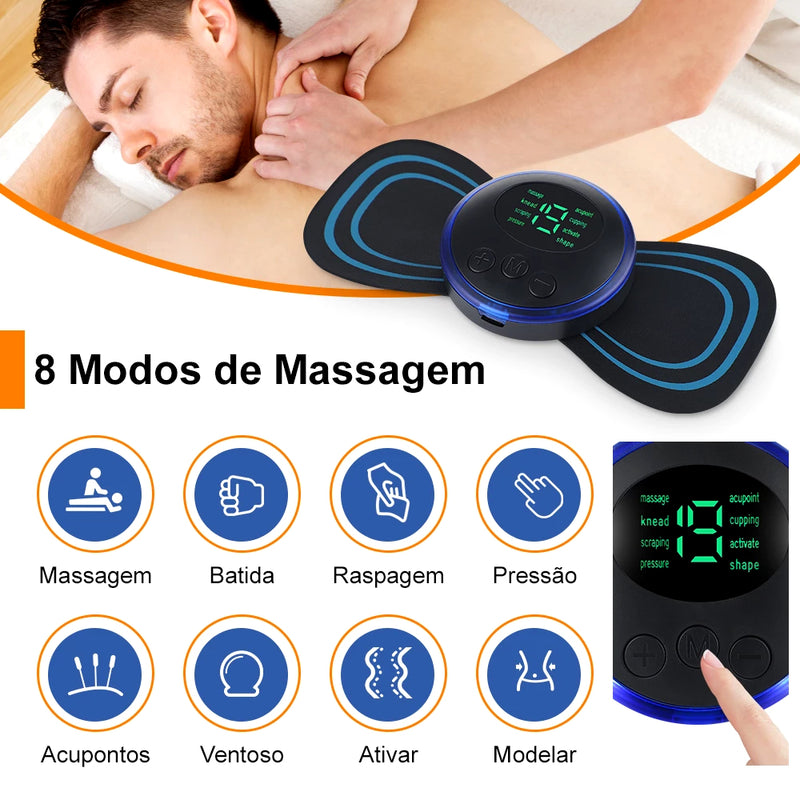 Kit Tapete + Mini Massageador Elétrico para Dores nos Pés e Musculares